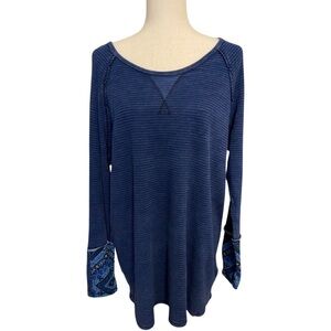 Soft Surroundings Tao Thermal Waffle Knit Tunic. Blue. Sz XL.